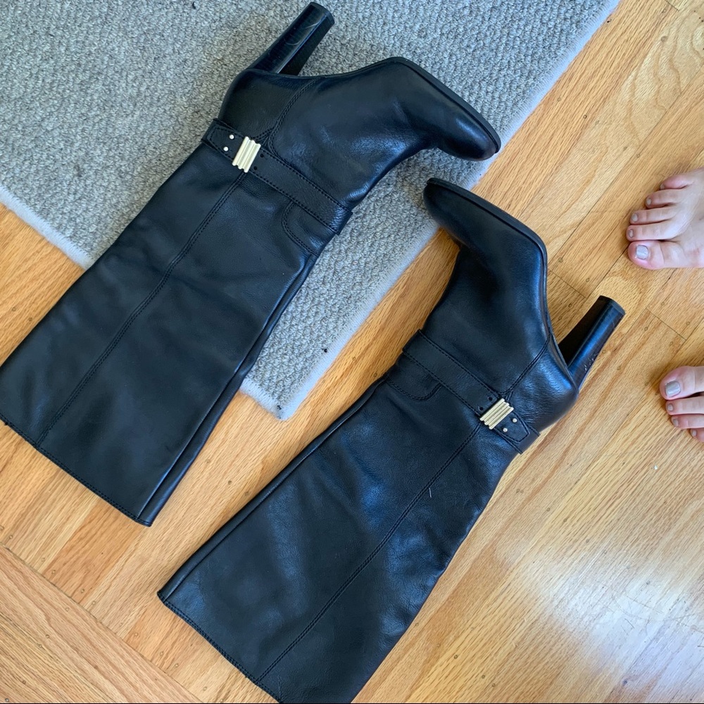Enzo Angiolini wide calf heeled black boots